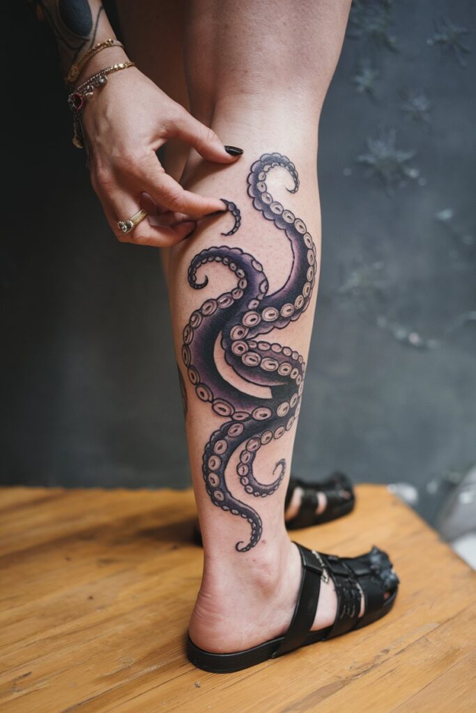 Octopus Tentacle Tattoo A Flowing Design with Intricate Detail