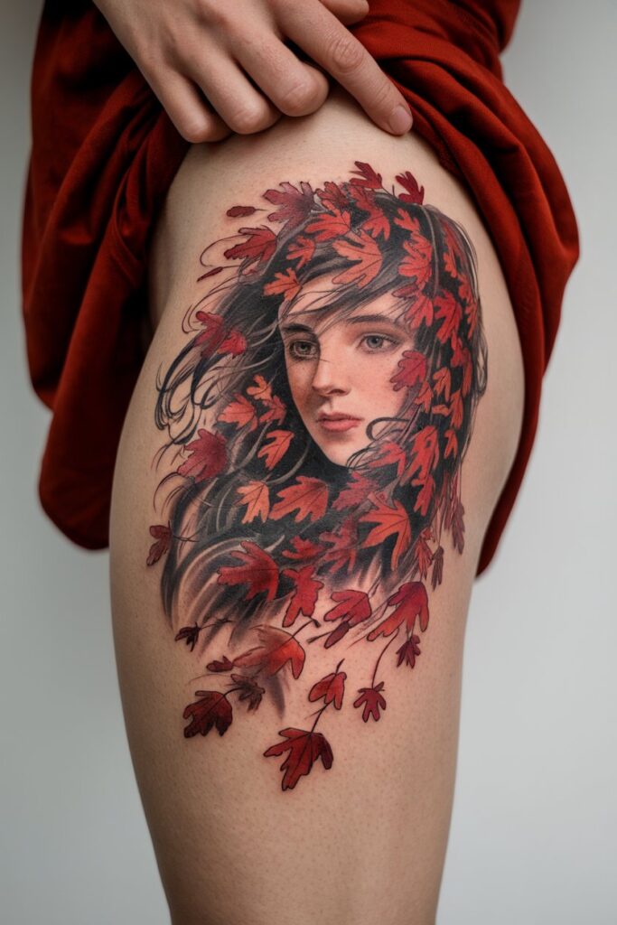 6. Autumn-Inspired Persephone Tattoo