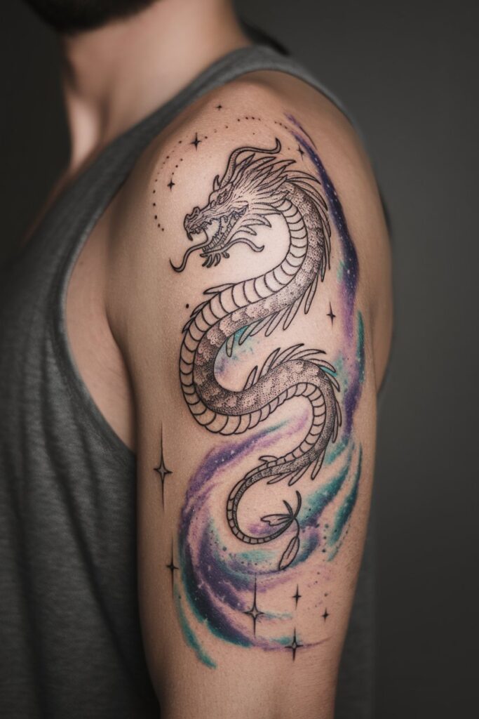 Cosmic Dragon Tattoo A Journey Through the Stars