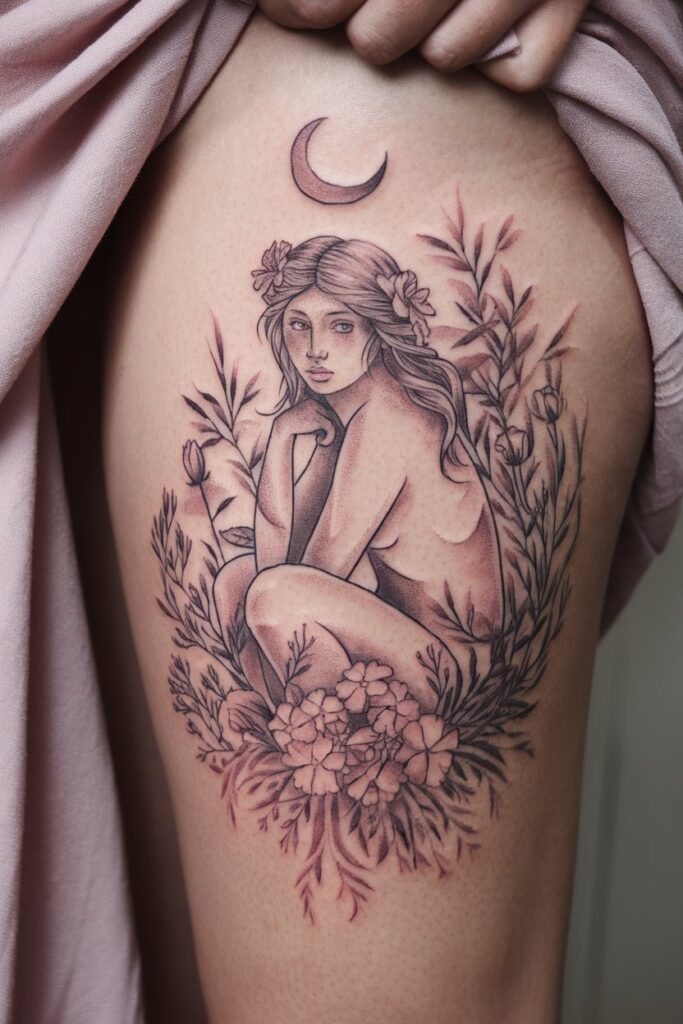 7. Moonlit Persephone Surrounded by Nature