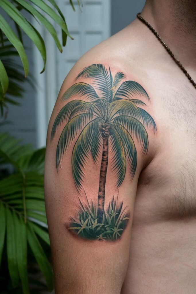 Palm Tree Tattoo for Tropical Vibes