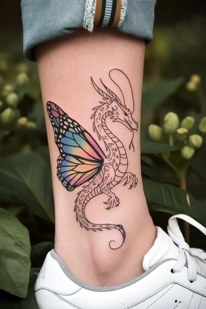 Dragon with Butterfly Wings A Fusion of Grace and Power