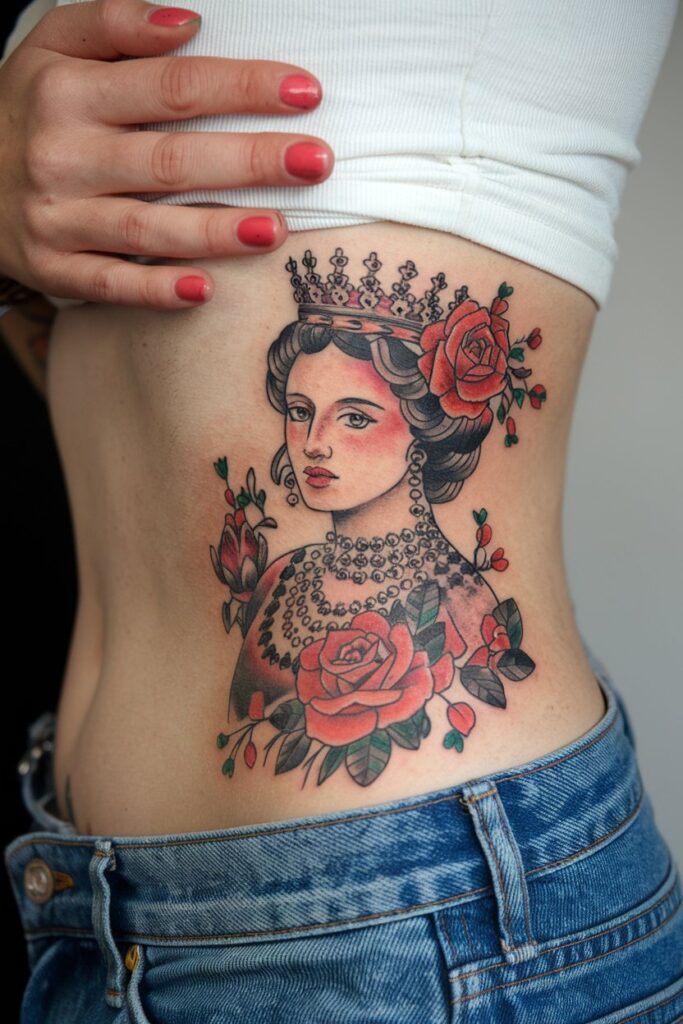 Regal Queen Tattoo A Blend of Elegance and Power