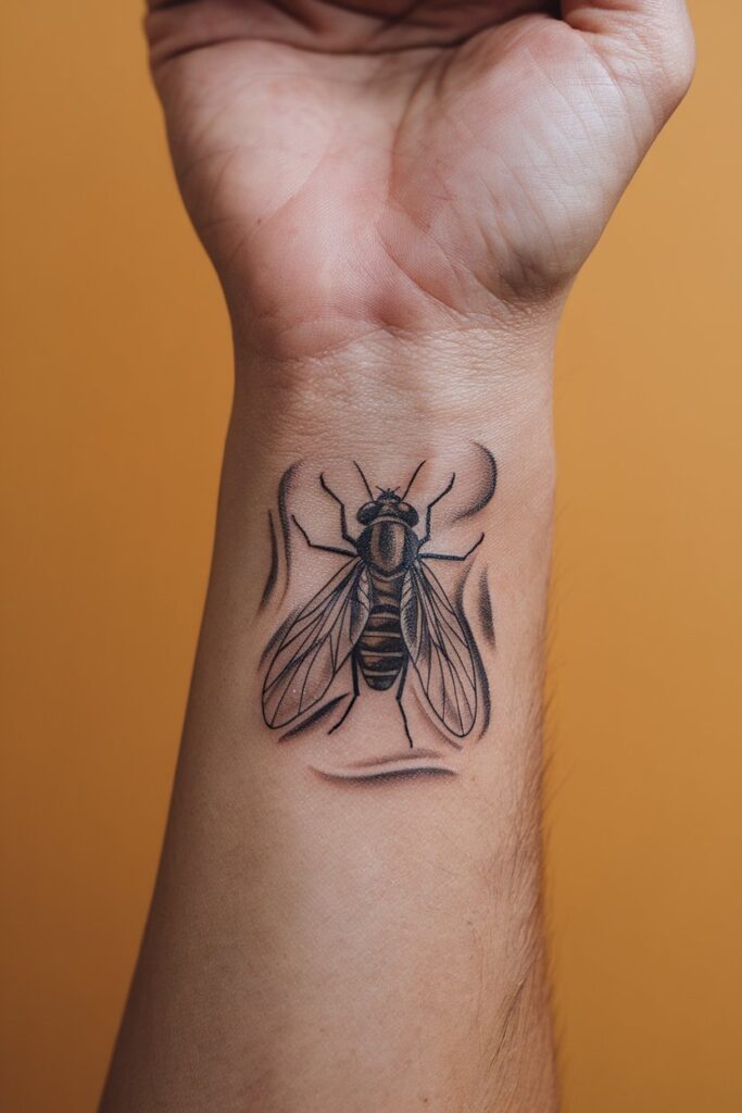 Realistic Fly Tattoo