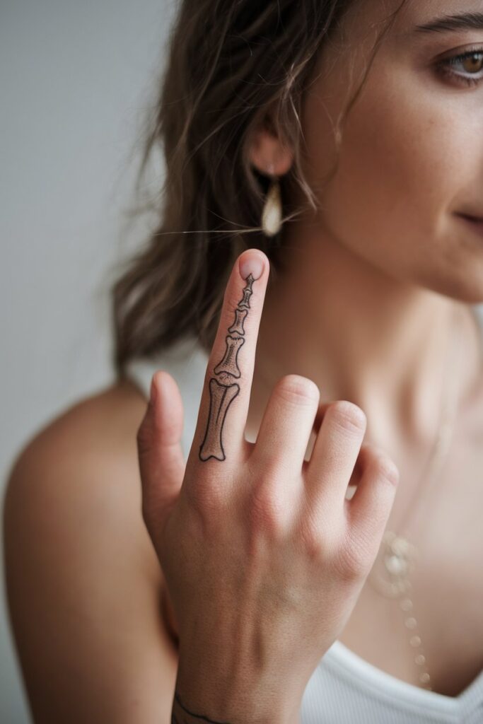 Bone Finger Tattoo