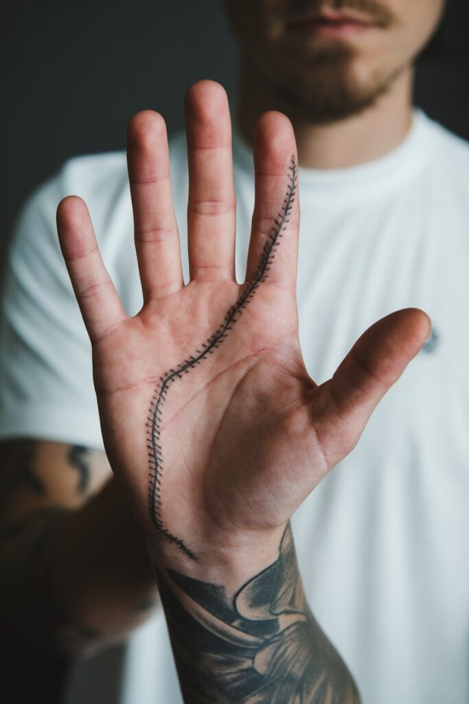 Stitched Scar Tattoo