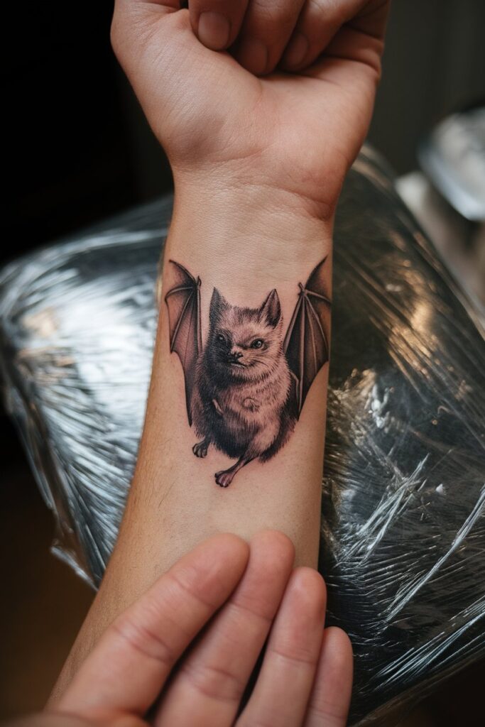 Adorable Bat Tattoo