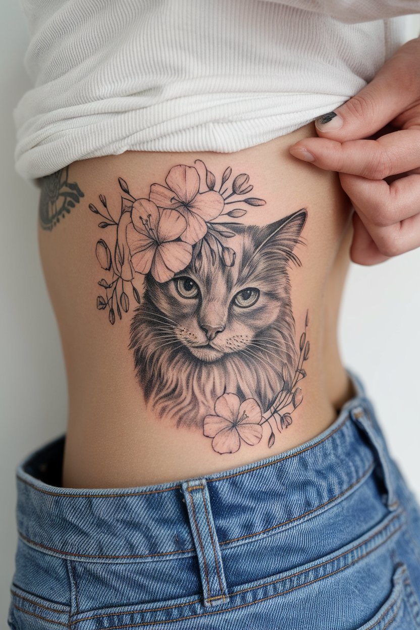 15 Cat Memorial Tattoo Ideas That Honor Your Feline Friend ...